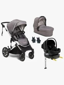 Beemoo Maxi 4 Duovogn inkl. Route i-Size Autostol Baby & ISOFIX Base, Grey Silver/Black Stone