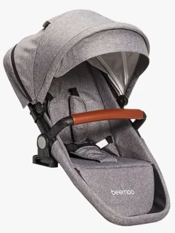 Beemoo Maxi 4 Twin Søskendevogn inkl. Ekstra Søskendesæde & Cybex Aton B2 i-Size Autostol Baby & Base, Grey/Volcano Black