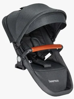Beemoo Maxi 4 Twin Søskendevogn inkl. Ekstra Søskendesæde & Route i-Size Autostol Baby, Black/Black Stone
