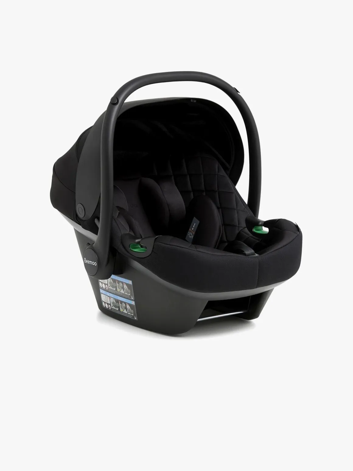 Beemoo Maxi 4 Twin Søskendevogn inkl. Route i-Size Autostol Baby, Black/Black Stone