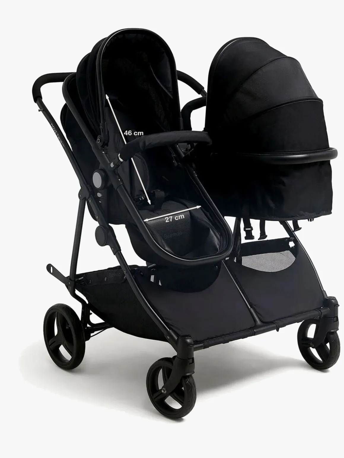 Beemoo Move Twin 2-in-1 Søskendevogn, Black