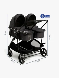 Beemoo Move Twin 2-in-1 Søskendevogn, Asphalt