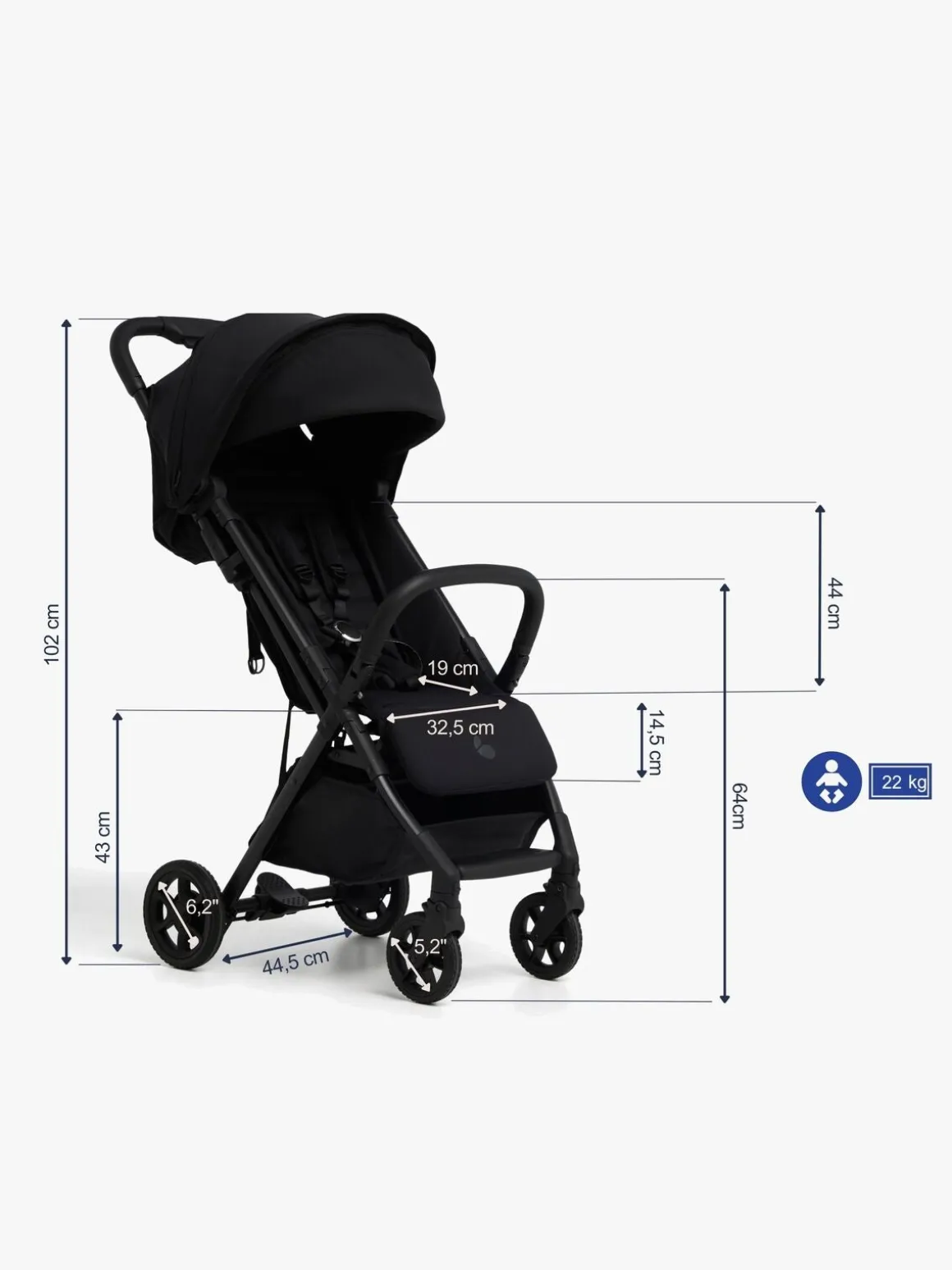 Beemoo Pro Airway Klapvogn, Coffee Black