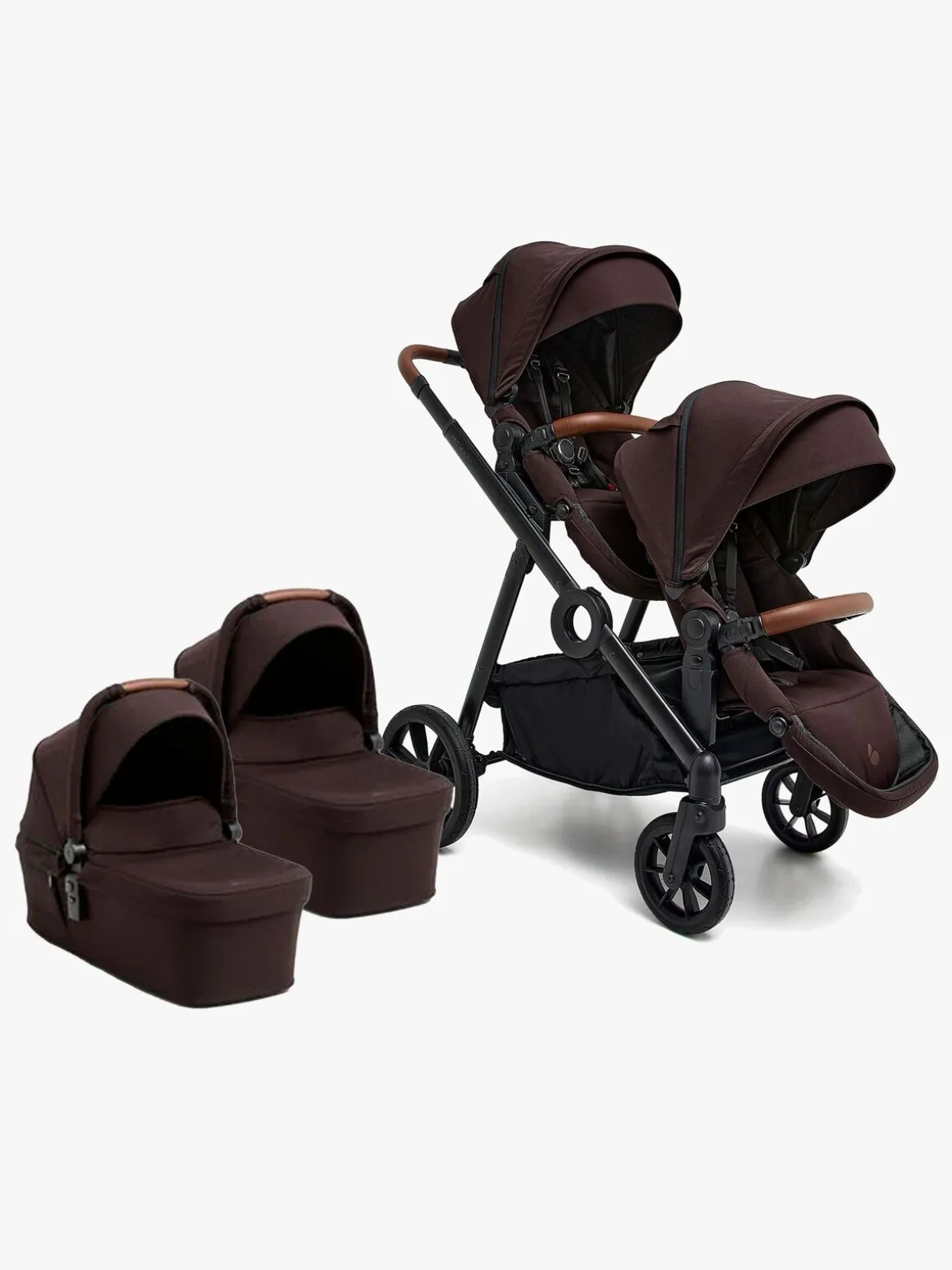 Beemoo Pro Multi 2 Tvillingevogn, Espresso Brown
