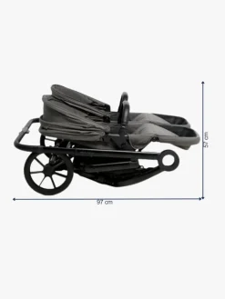 Beemoo Pro Twin 2 Søskendevogn, Mocha Grey