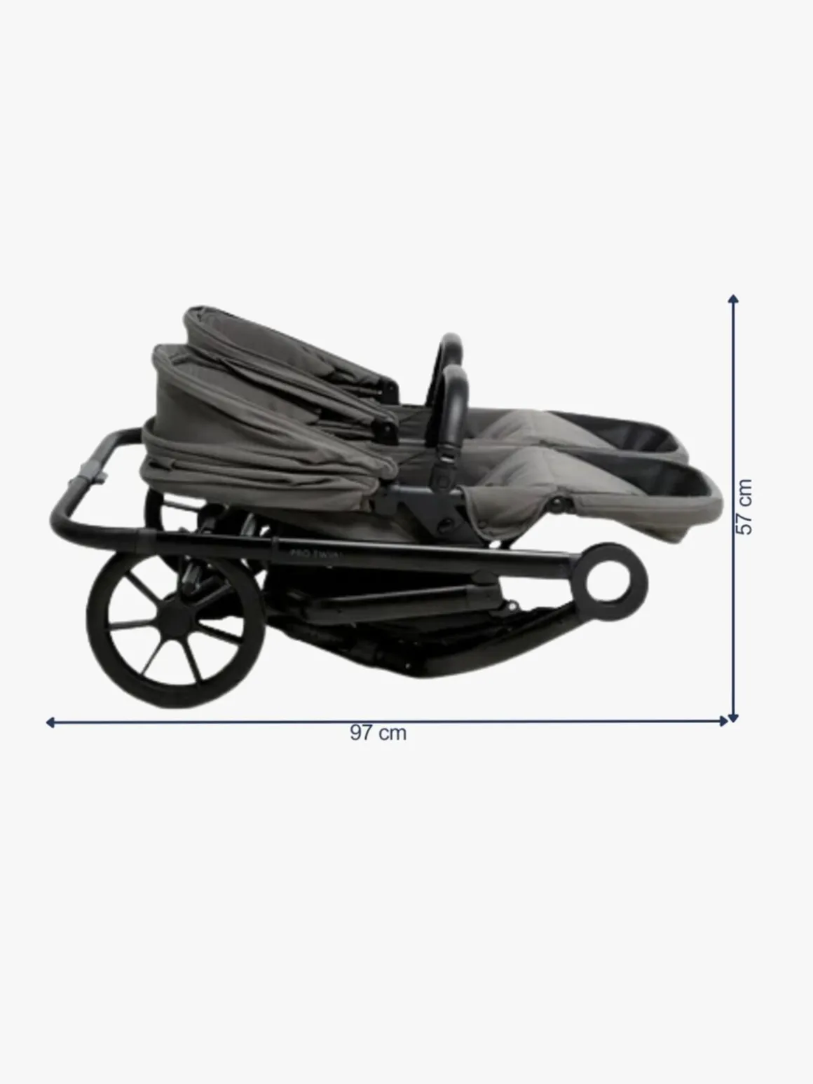 Beemoo Pro Twin 2 Søskendevogn, Mocha Grey