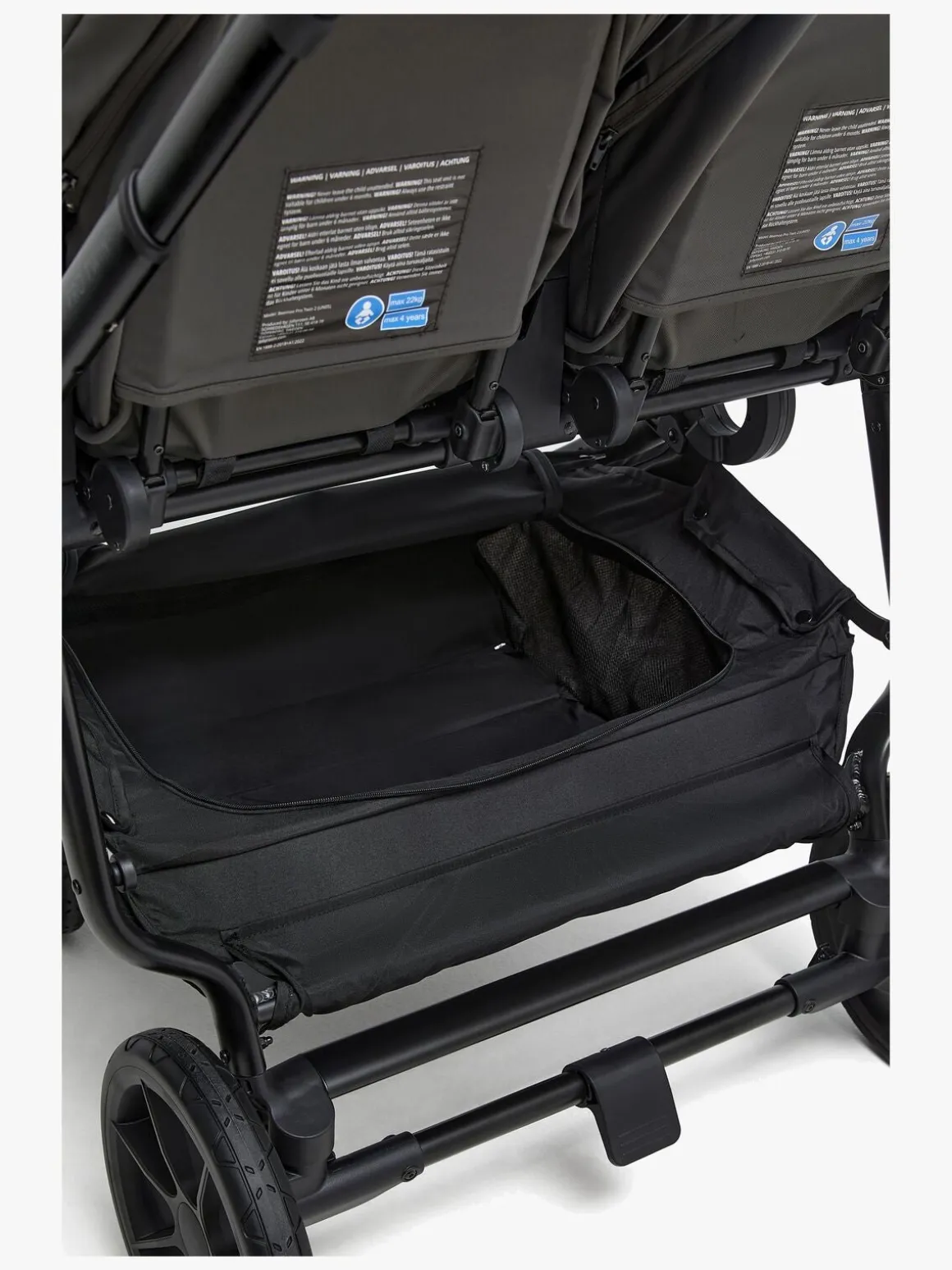 Beemoo Pro Twin 2 Søskendevogn, Mocha Grey