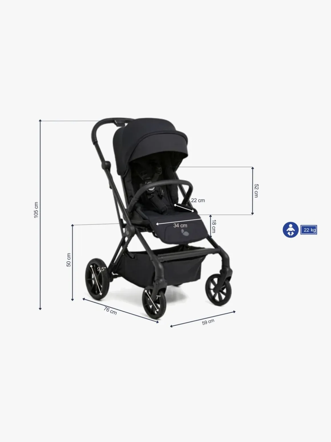 Beemoo Pro Twist Klapvogn, Coffee Black