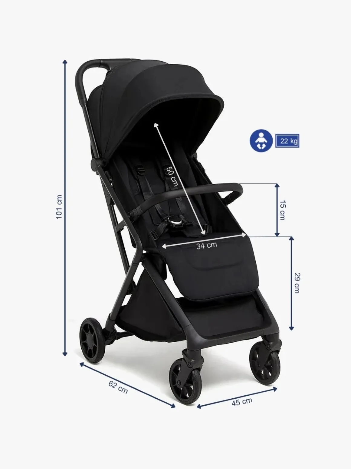 Beemoo Pro Venti Klapvogn, Coffee Black