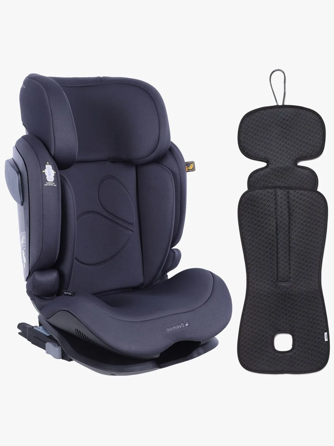 Beemoo Recline i-Size Autostol inkl. Ventilerende Hynde, Anthracite