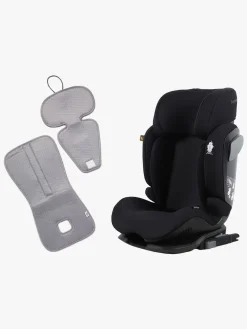 Beemoo Recline i-Size Autostol inkl. Ventilerende Hynde, Black Stone/Grey