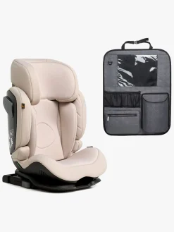 Beemoo Recline i-Size Autostol inkl. Beemoo Deluxe Sædebeskytter med Opbevaring, Oat
