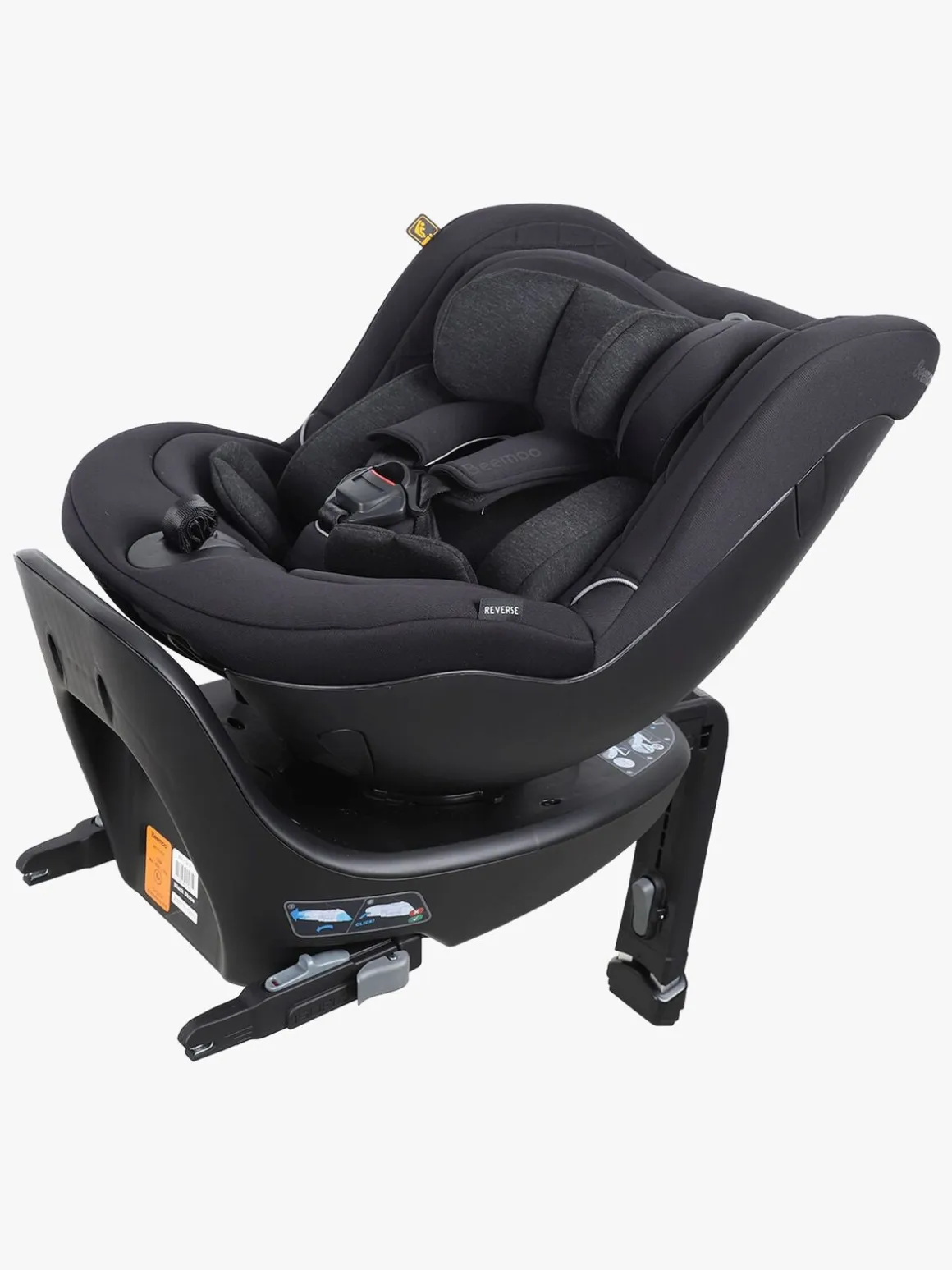 Beemoo Reverse i-Size Bagudvendt Autostol inkl. Ventilerende Hynde, Black Stone/Antracit