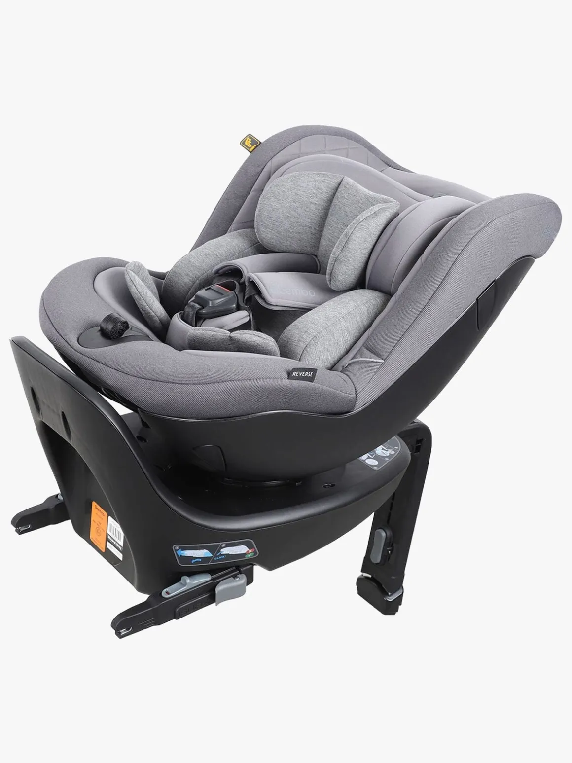 Beemoo Reverse i-Size Bagudvendt Autostol inkl. Ventilerende Hynde, Mineral Grey/Antracit