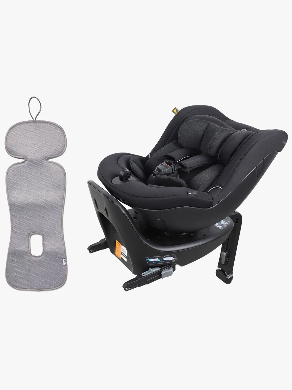 Beemoo Reverse i-Size Bagudvendt Autostol inkl. Ventilerende Hynde, Black Stone/Grey