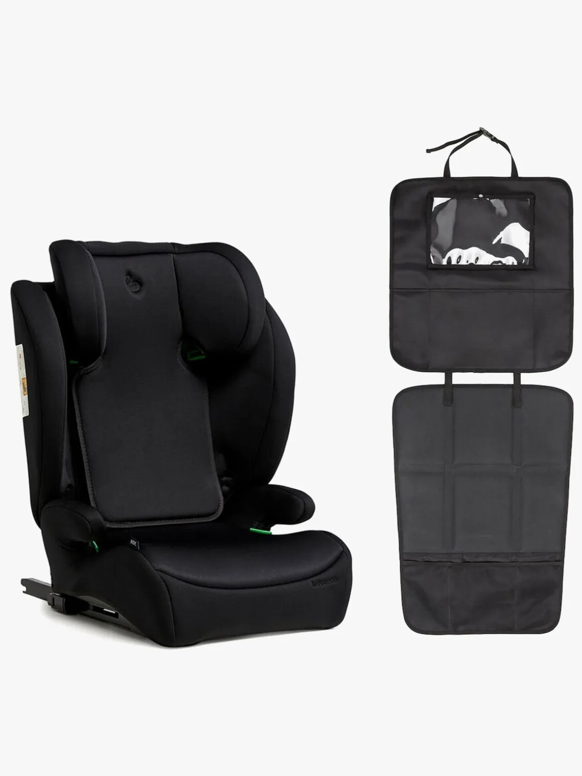Beemoo Ride i-Size Autostol ISOFIX inkl. Beemoo 3-i-1 Sædebeskytter, Black Stone/Black