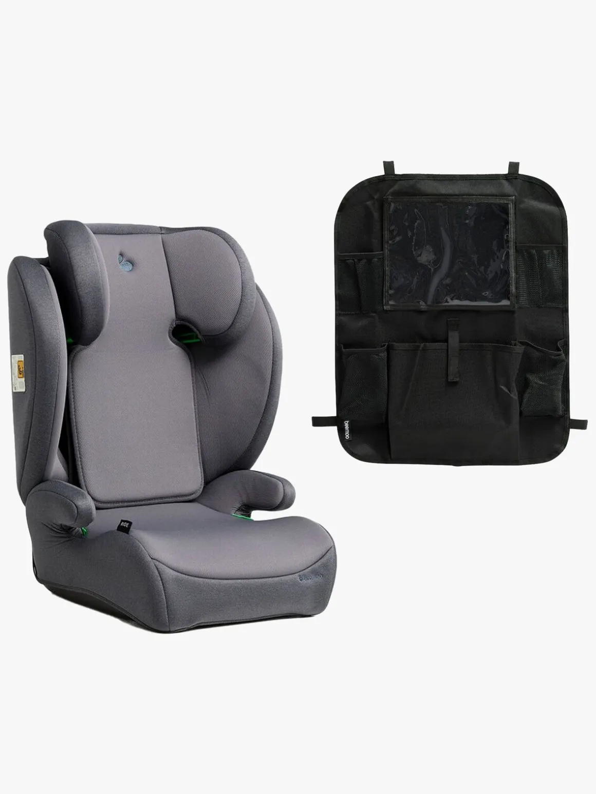 Beemoo Ride i-Size Autostol inkl. Beemoo Smart Organizer, Mineral grey