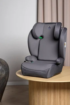 Beemoo Ride i-Size Autostol inkl. Beemoo Deluxe Sædebeskytter med Opbevaring, Mineral Grey