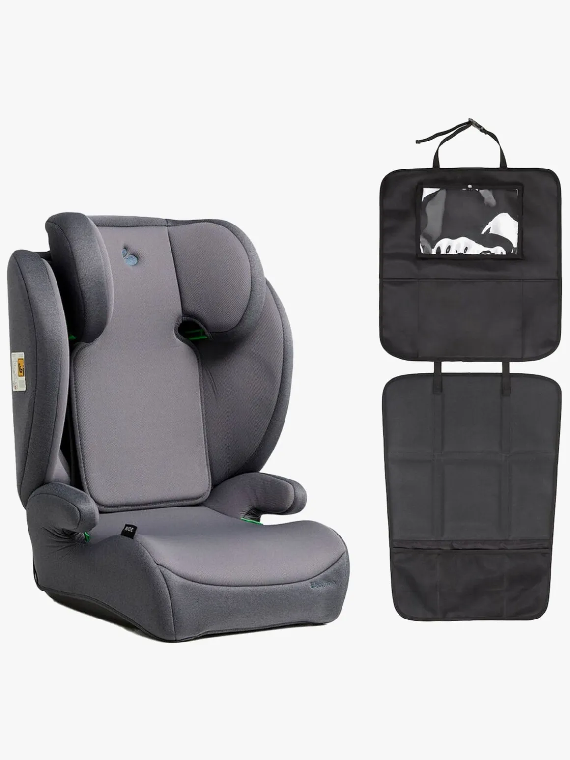 Beemoo Ride i-Size Autostol inkl. Beemoo 3-i-1 Sædebeskytter, Mineral Grey/Black