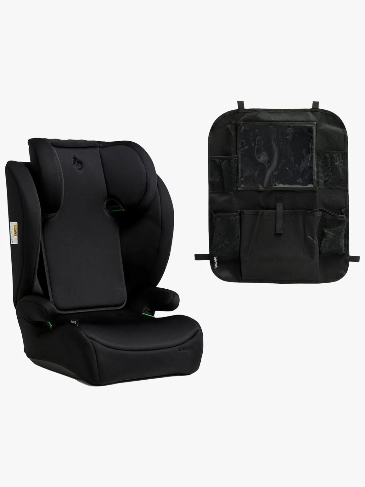 Beemoo Ride i-Size Autostol inkl. Beemoo Smart Organizer, Black Stone