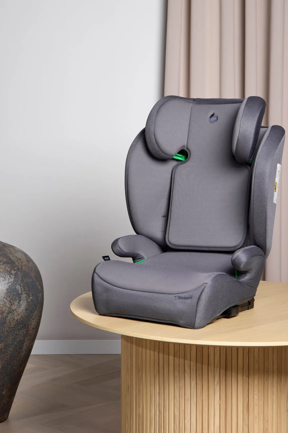 Beemoo Ride i-Size Autostol ISOFIX inkl. Beemoo Smart Organizer, Mineral Grey