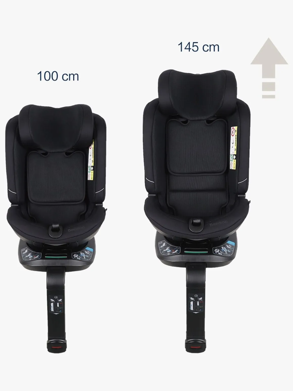 Beemoo Rotate i-Size Autostol, Black Mesh