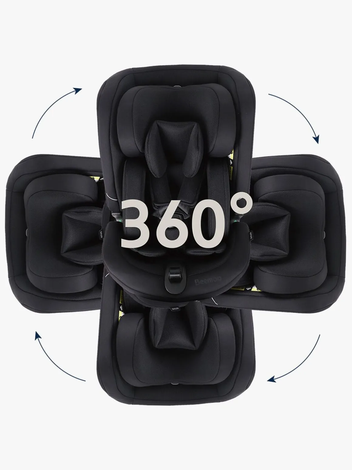 Beemoo Rotate i-Size Autostol, Black Mesh
