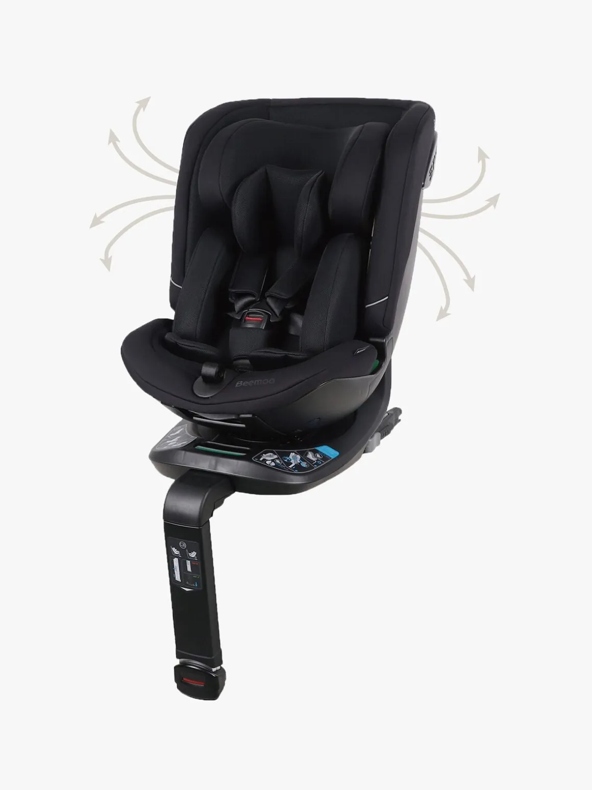 Beemoo Rotate i-Size Autostol, Black Mesh