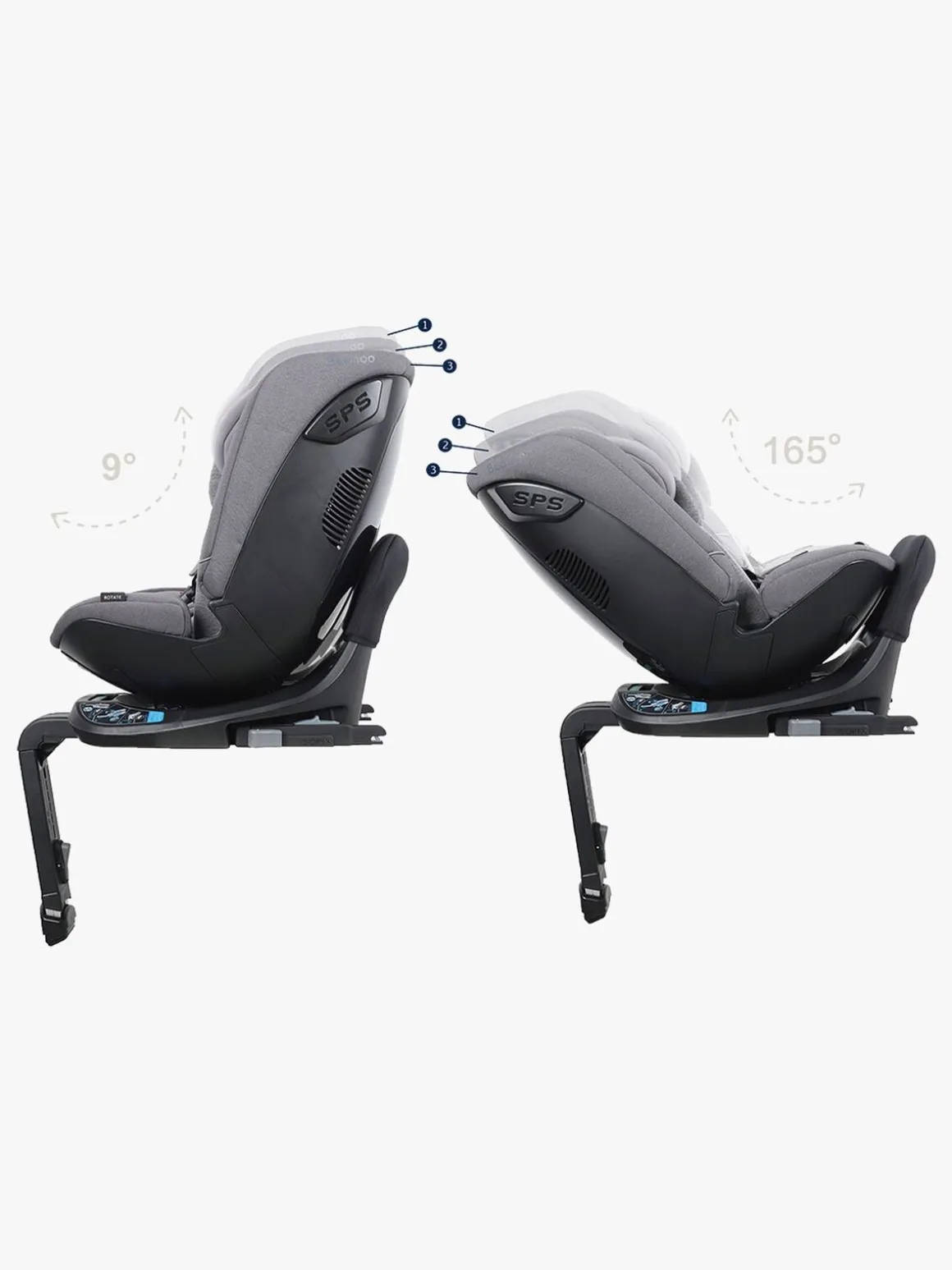 Beemoo Rotate i-Size Autostol, Mineral Grey