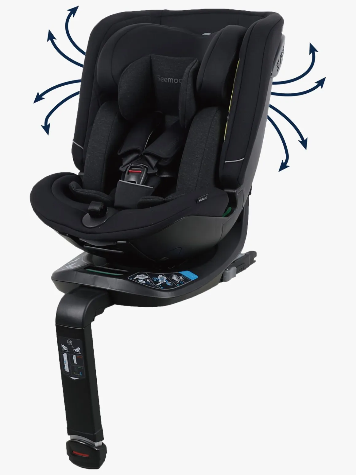 Beemoo Rotate i-Size Autostol, Black Stone