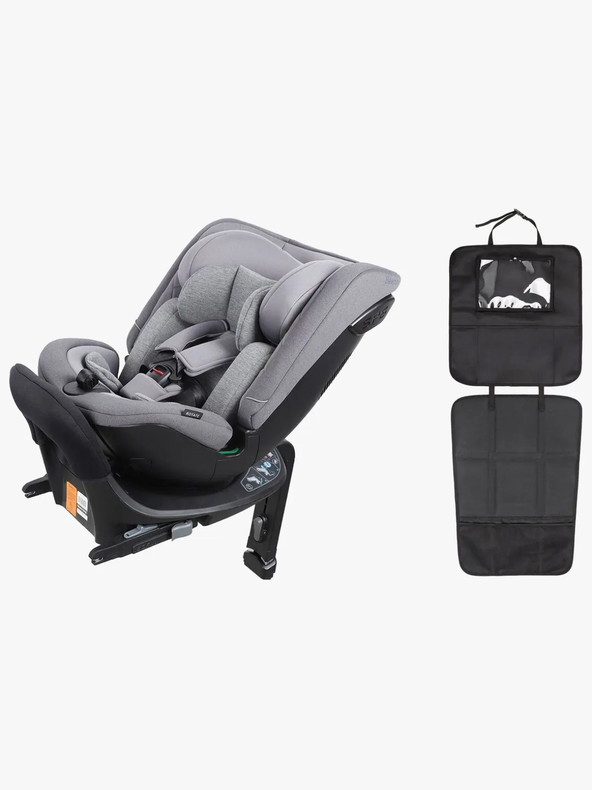 Beemoo Rotate i-Size Vendbar Autostol inkl. 3-in-1 Sædebeskyttelse, Mineral Grey