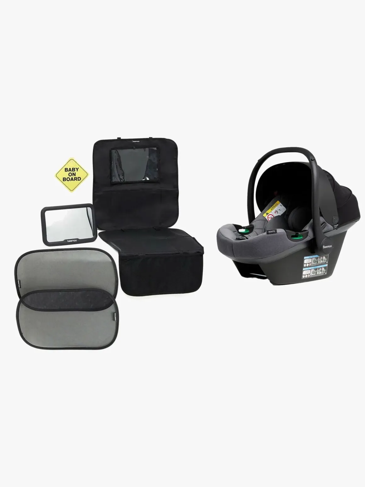 Beemoo Route i-Size Autostol Baby Inkl. Tilbehør, Mineral Grey