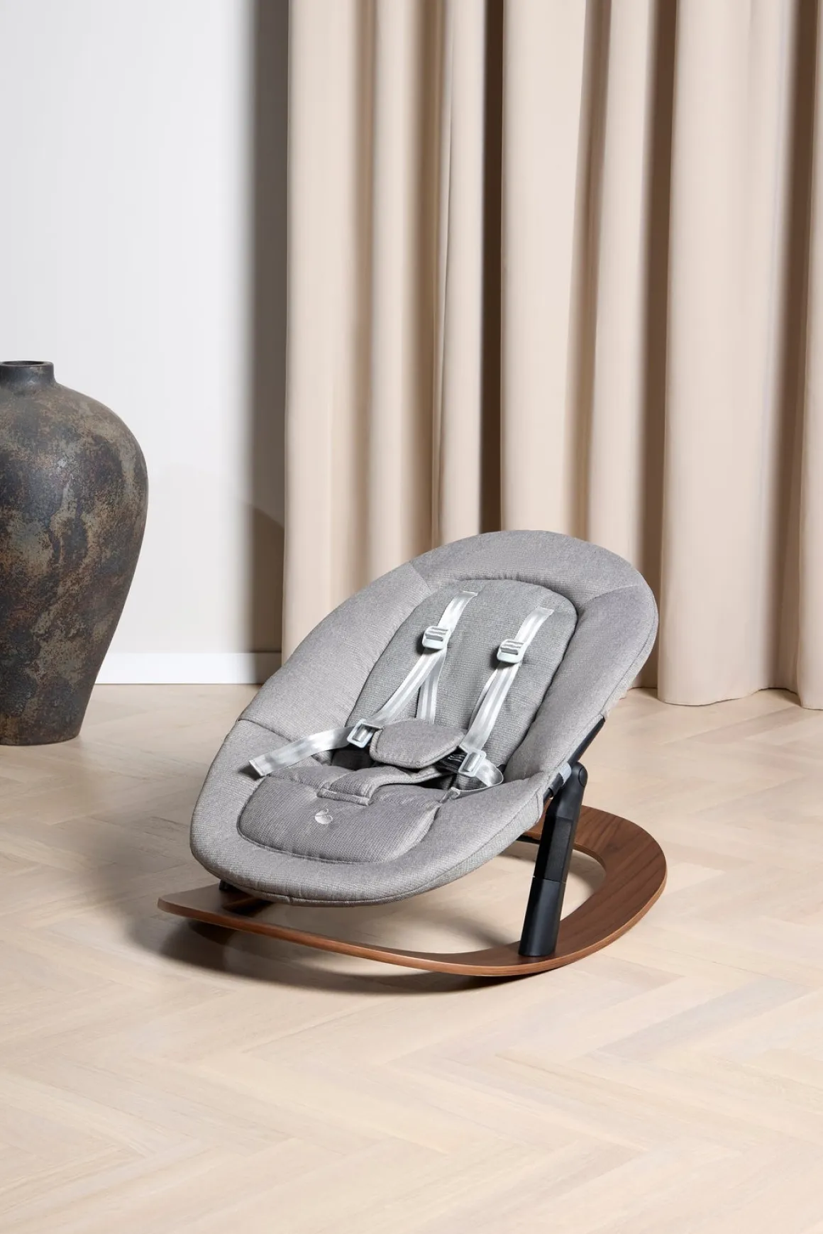 Beemoo Selection Life Højstol inkl. Skråstol, Walnut/Grey