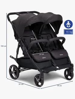 Beemoo Twin Shopper Søskende- & Tvillingevogn, Black Mélange