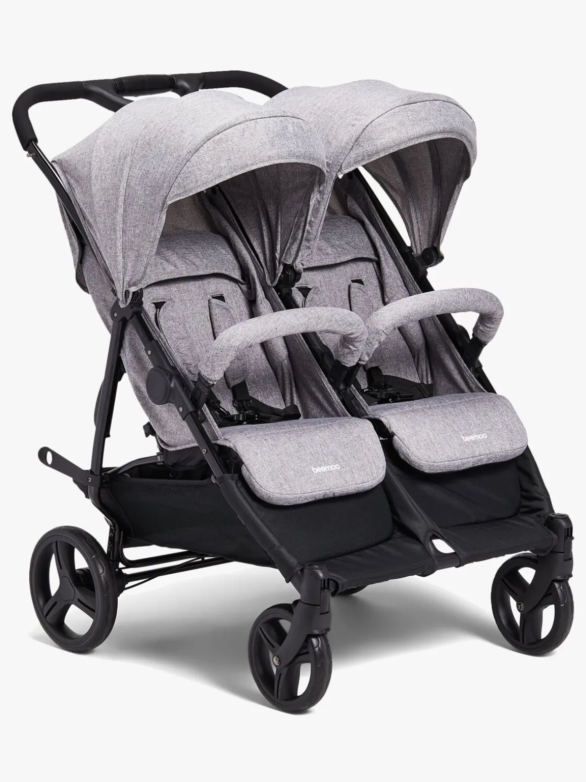 Beemoo Twin Shopper Søskende- & Tvillingevogn, Grey Mélange