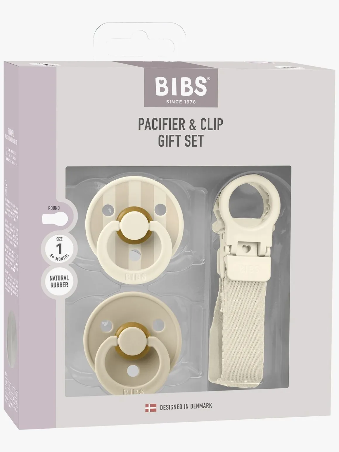 BIBS Colour Sut & Loop Suttesnor Gavesæt Latex Str. 1, Ivory