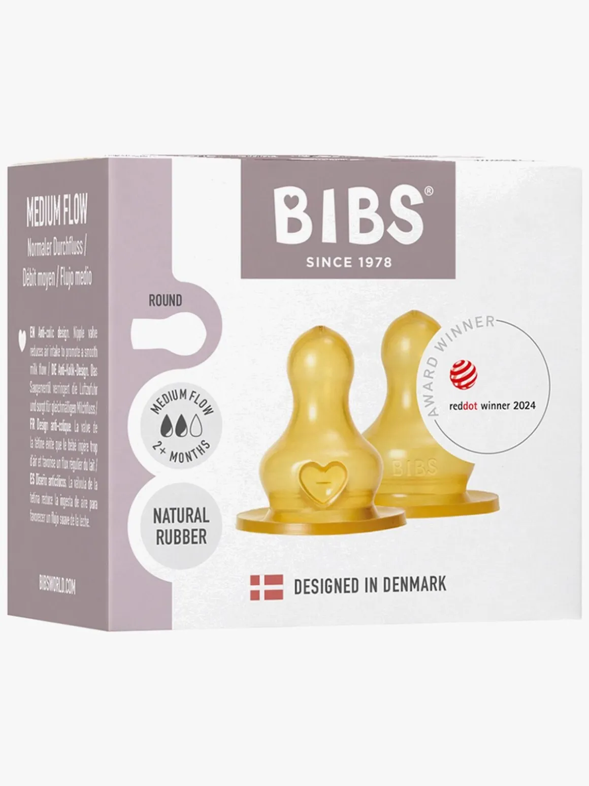 BIBS Medium Flow Sut Latex 2-pak, Yellow