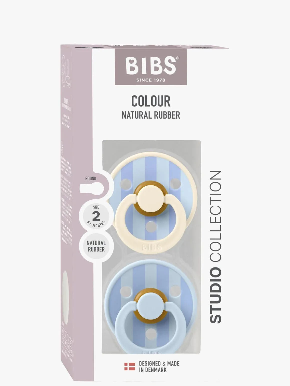BIBS Studio Colour Block Sut 2-pak Latex Str. 2, Baby Blue Dusty Blue Mix