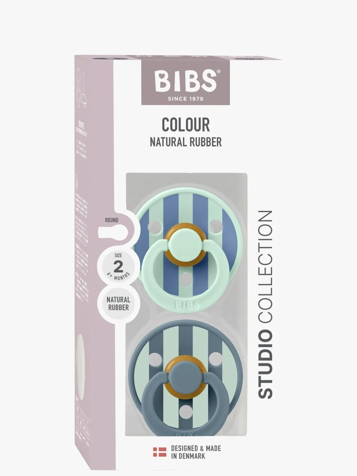 BIBS Studio Colour Block Sut 2-pak Latex Str. 2, Nordic Mint Petrol Mix