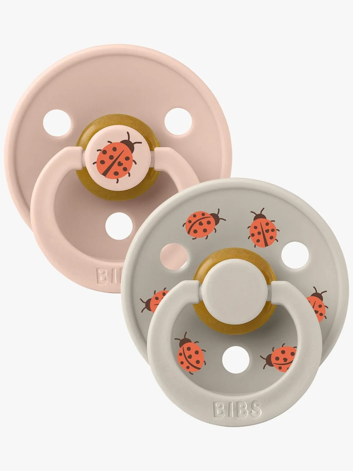 BIBS Studio Colour Ladybug Sut 2-pak Latex Str. 1, Blush