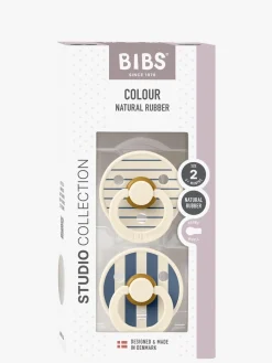 BIBS Studio Colour Sut 2-Pak Latex Str. 2 Rund, Pin/Ivory Steel Blue Mix