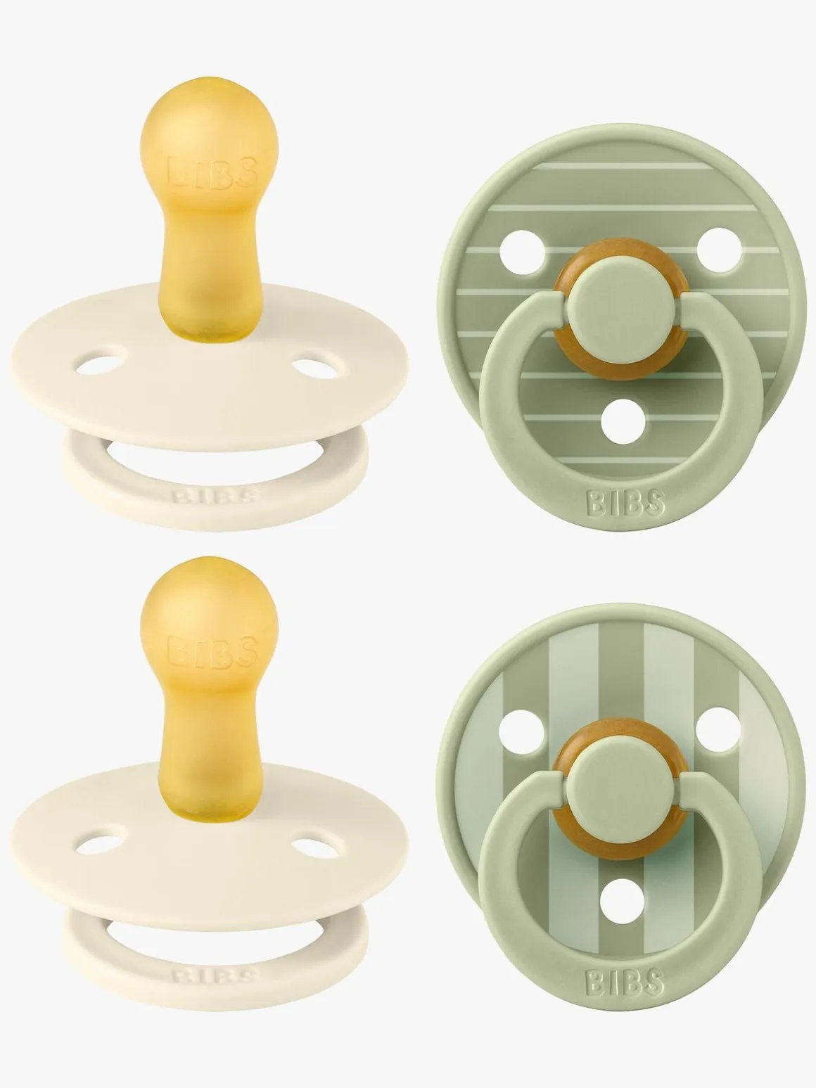 BIBS Studio Colour Sut 4-pak Latex Str. 2, Pin Ivory Vanilla/Pin Sage
