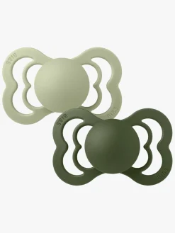 BIBS Supreme Sut 2-pak Silikone Str. 2, Sage/Hunter Green
