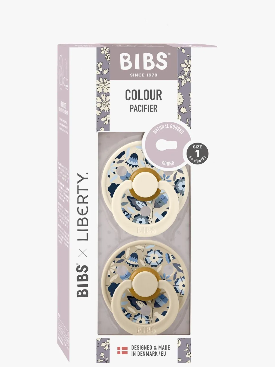 BIBS x Liberty Colour Bobo Sut 1-pak Latex Str. 2, Ivory Mix