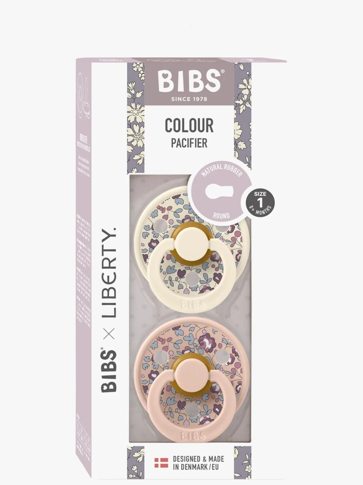 BIBS x Liberty Colour Sut 2-Pak Latex Str. 1 Rund, Eloise/Blush Mix