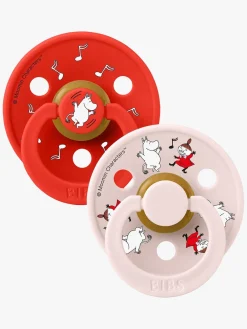 BIBS x Moomin Colour Dancing Sut 2-pak Latex Str. 2, Candy Apple