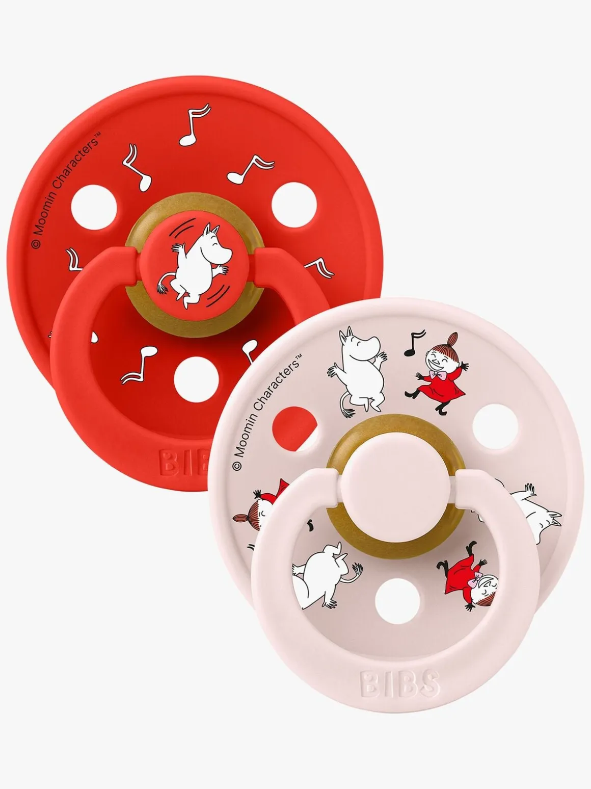 BIBS x Moomin Colour Dancing Sut 2-pak Latex Str. 2, Candy Apple