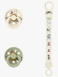 BIBS x Moomin Colour Sut & Loop Suttesnor Gavesæt Latex Str. 2, Ivory/Sage