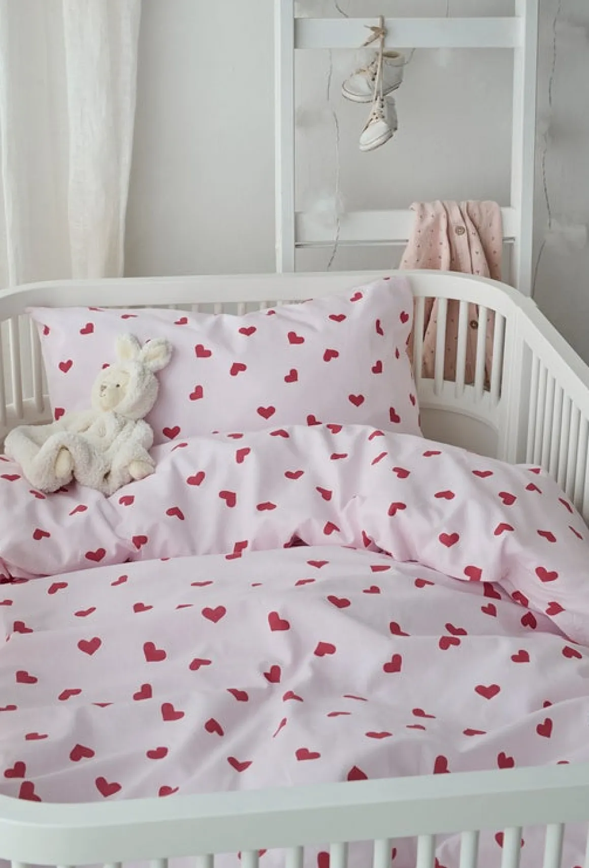 Borganäs Sengesæt Tremmeseng Hjärtrud 2-delt 100x130, Pink