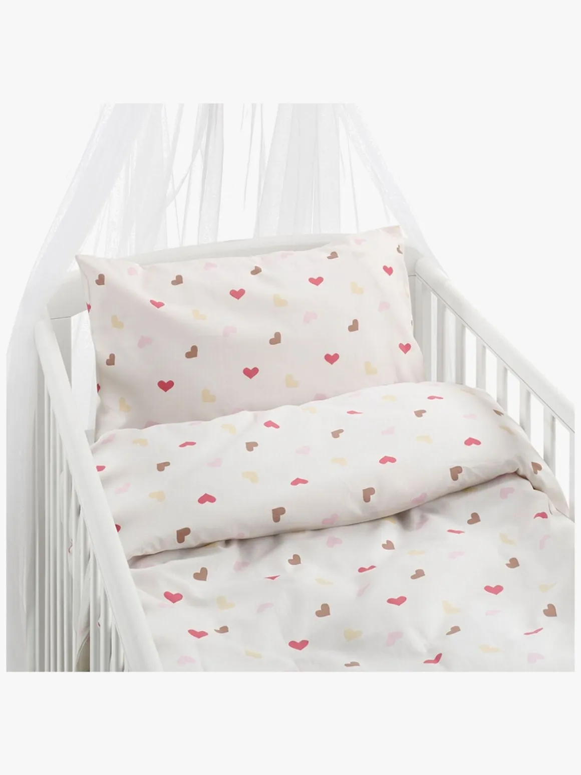 Borganäs Sengesæt Tremmeseng Hjärtrud 2-delt 100x130, Beige